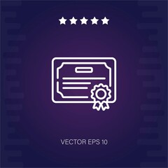 certificate vector icon modern illustration