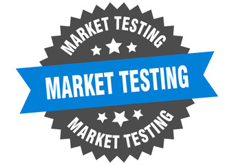 market testing round isolated ribbon label. market testing sign