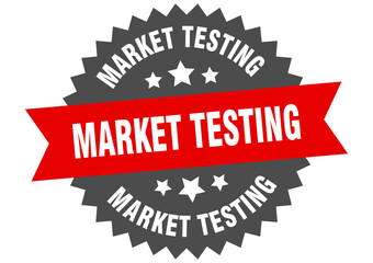 Obraz premium market testing round isolated ribbon label. market testing sign