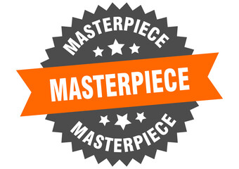 masterpiece round isolated ribbon label. masterpiece sign