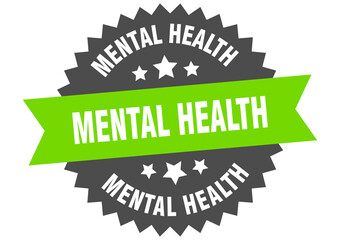 mental health round isolated ribbon label. mental health sign