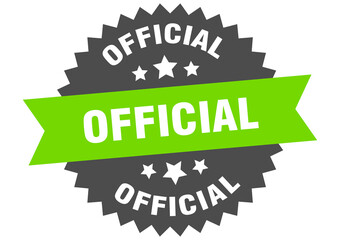 official round isolated ribbon label. official sign