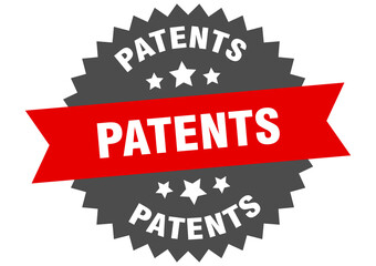 patents round isolated ribbon label. patents sign