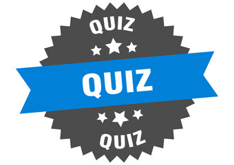 quiz round isolated ribbon label. quiz sign