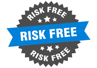 risk free round isolated ribbon label. risk free sign