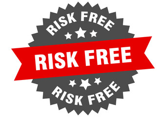 risk free round isolated ribbon label. risk free sign