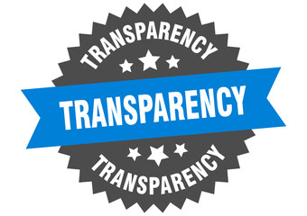 transparency round isolated ribbon label. transparency sign