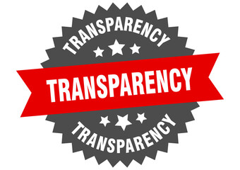 transparency round isolated ribbon label. transparency sign