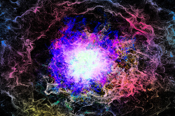 Explosion of colored powder background