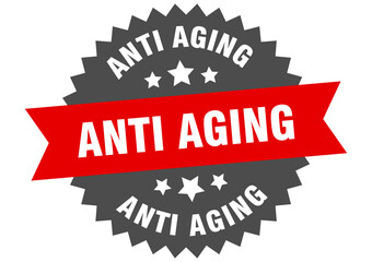 anti aging round isolated ribbon label. anti aging sign