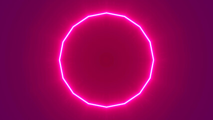 Abstract Neon Purple Circle. Glowing light effect. Laser line glow. Neon background. Abstract background. Big data visualization. 3d rendering.