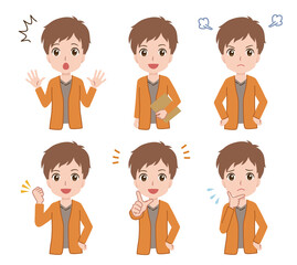 色々なポーズの男性のイラスト