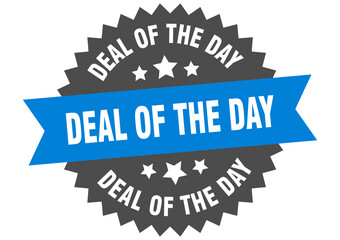 Fototapeta premium deal of the day round isolated ribbon label. deal of the day sign