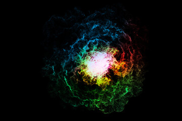 Explosion of colored powder background
