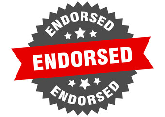 endorsed round isolated ribbon label. endorsed sign