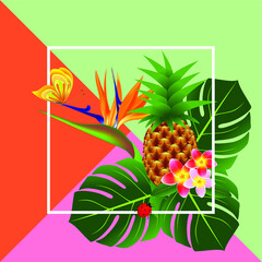 Tropical summer banner.