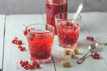 cranberry juice in glass