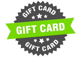 gift card round isolated ribbon label. gift card sign