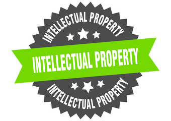 intellectual property round isolated ribbon label. intellectual property sign