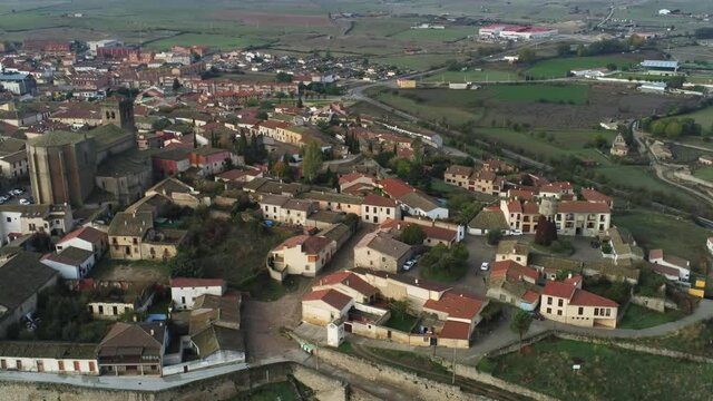 Ledesma. Beautiful village of Salamanca,Spain. Aerial Drone Footage