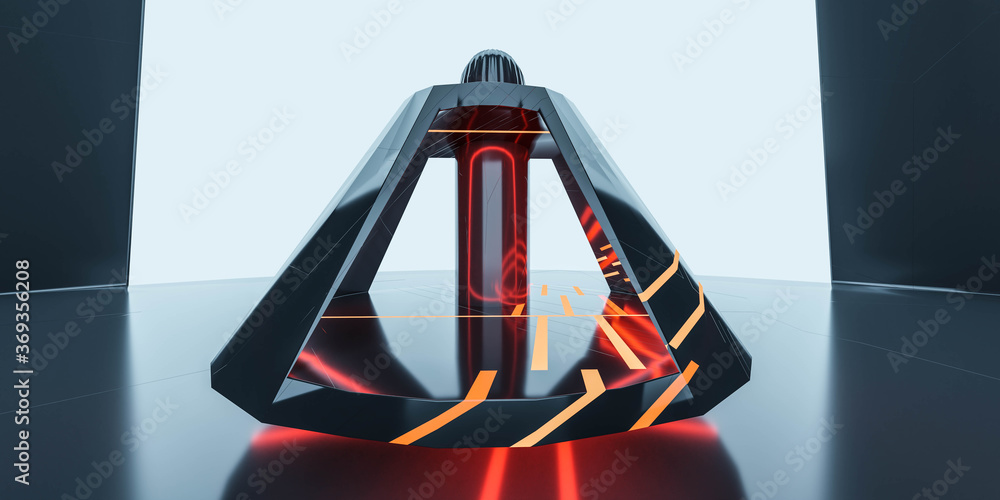 Poster modern futuristic architecture technology background 3d rendering illustration