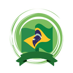 brazil flag country isolated icon