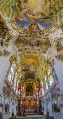 Fototapeta na wymiar Frescoes in the Wieskirche Church in Bavaria, Germany