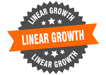 linear growth round isolated ribbon label. linear growth sign