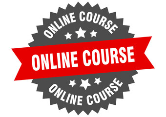 online course round isolated ribbon label. online course sign