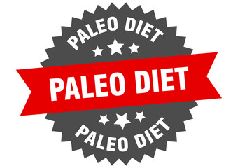 paleo diet round isolated ribbon label. paleo diet sign