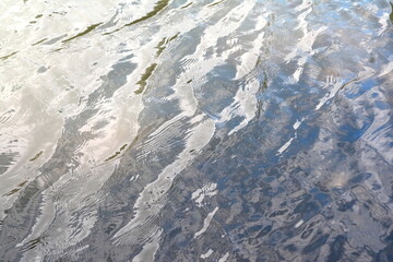 Water suface with reflection. Lake. 