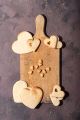 Handmade cookies in shape of heart