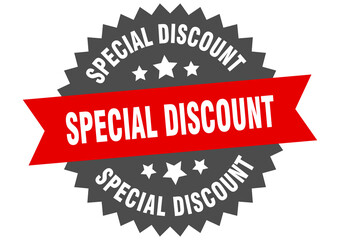 special discount round isolated ribbon label. special discount sign