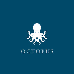 Octopus Logo Design Symbol Template Flat Style Vector Illustration © Strike009