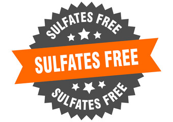 sulfates free round isolated ribbon label. sulfates free sign