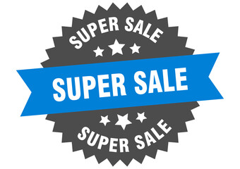 super sale round isolated ribbon label. super sale sign