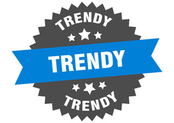 trendy round isolated ribbon label. trendy sign