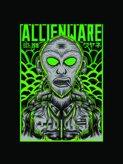 the alien want to be astronaut illustration