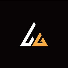 L G initial logo modern triangle with black background