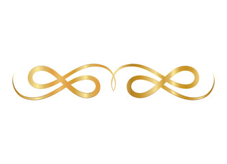 gold and ribbon shaped ornament design of Decorative element theme Vector illustration