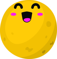 Simple Vector Design of a Sun Egg with Smile in Yellow