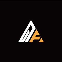 Q F initial logo modern triangle with black background