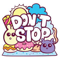 Cute Doodle art with typography hand drawn