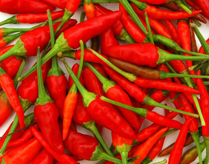 Red chili peppers, closeup view