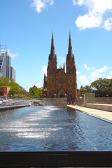 St Mary´s cathedral, catholic gothic church in Sydney, New South Wales, Australia.