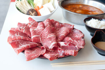 raw meat for hot pot