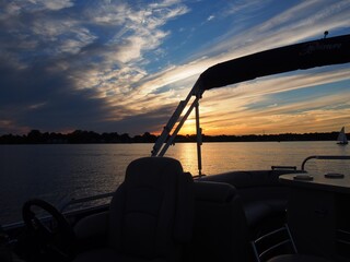 Lake Sunset from Pontoon Boat
