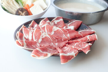 raw meat for hot pot