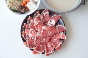 raw meat for hot pot