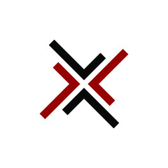 Letter X concept, cross icon ready to use